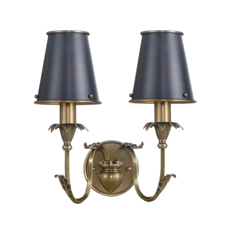 Antique Brass Vintage Leaf-Embossed Wall Sconce (Single & Double Head Options) - Image 6
