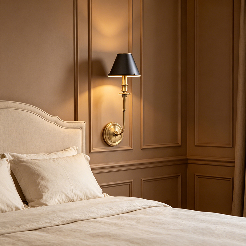 Classic Brass Bell-Shade Wall Sconce (Single Head Antique Brass / Double Head Bronze Options) - Image 2