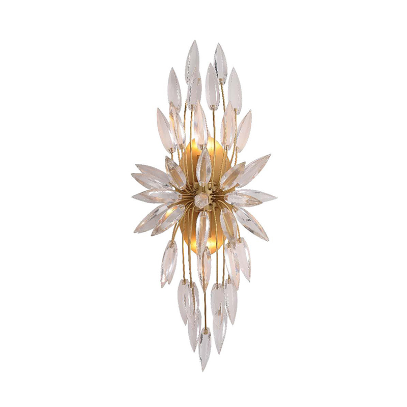 Luxury Crystal & Brass Wall Sconce Collection – Brass Frame With Crystal Leaf Accents, 3 Distinct Styles For Glamorous Home Lighting - Image 11