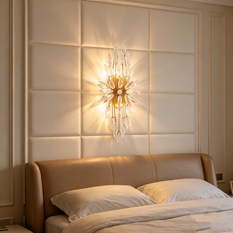 Luxury Crystal & Brass Wall Sconce Collection – Brass Frame With Crystal Leaf Accents, 3 Distinct Styles For Glamorous Home Lighting - Image 9