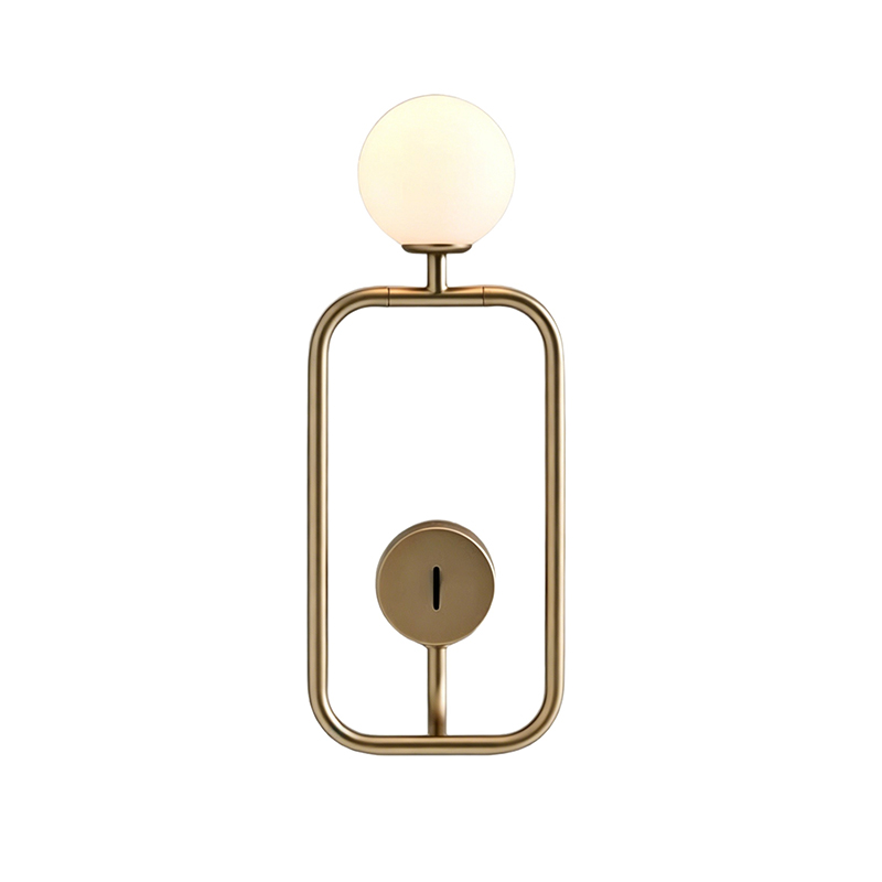 Modern Metal Frame Wall Sconce, 2 Finishes Glass Globe Work Light - Image 2