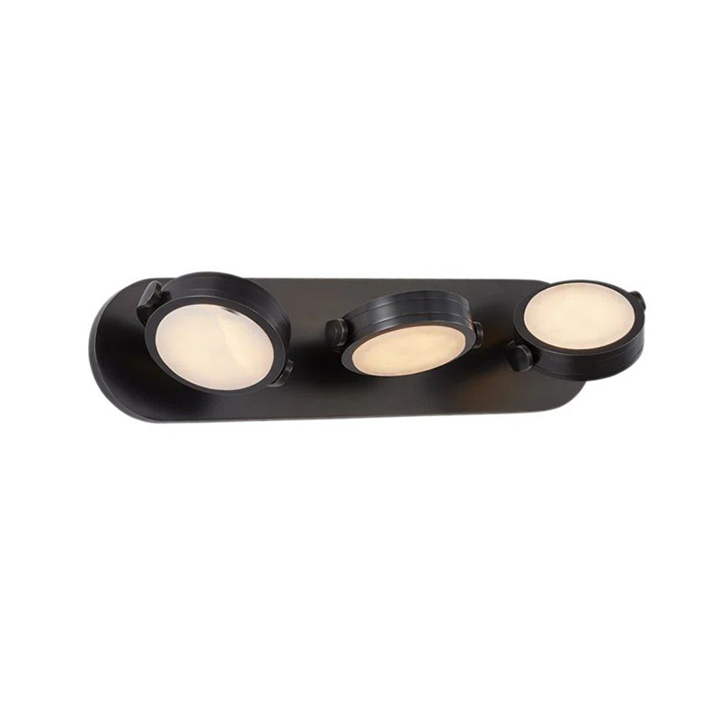 3-Light Adjustable Alabaster Vanity Light, 3 Finishes Metal Wall Sconce - Image 6