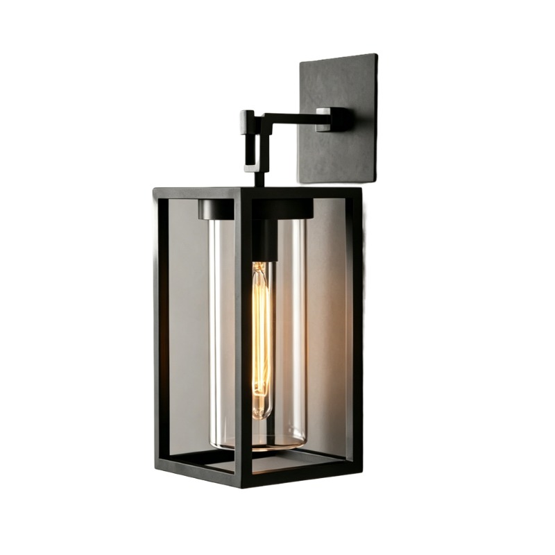 Minimalist Bronze Frame Lantern Wall Lamp - Image 4