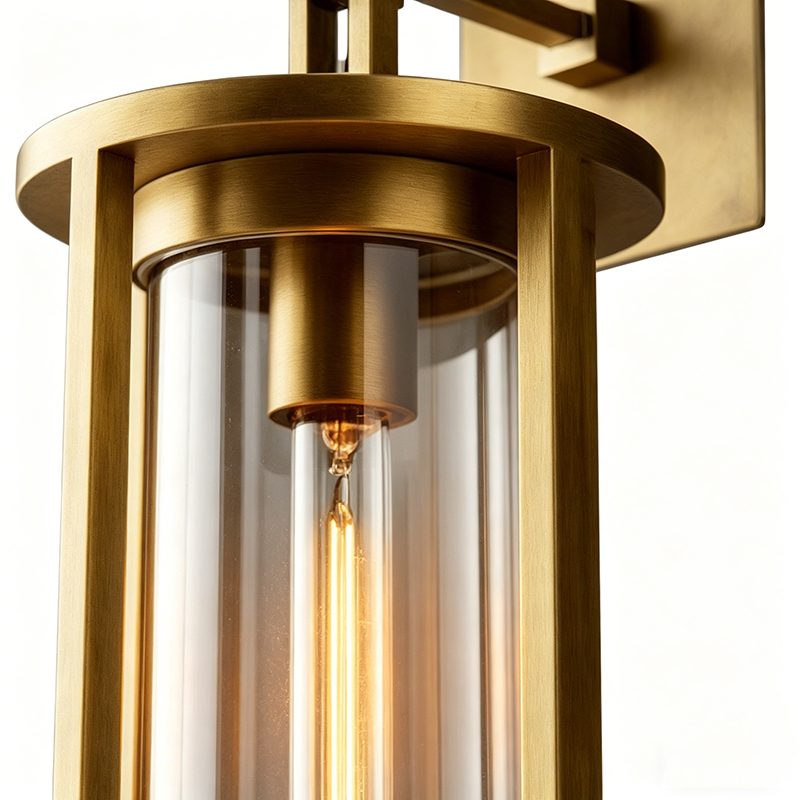 Minimalist Bronze Frame Lantern Wall Lamp - Image 7