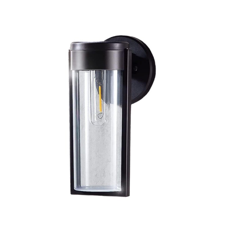 Industrial Style Plastic & Glass Rechargeable Outdoor Wall Sconce, LED Bulb Light Fixture - Image 3