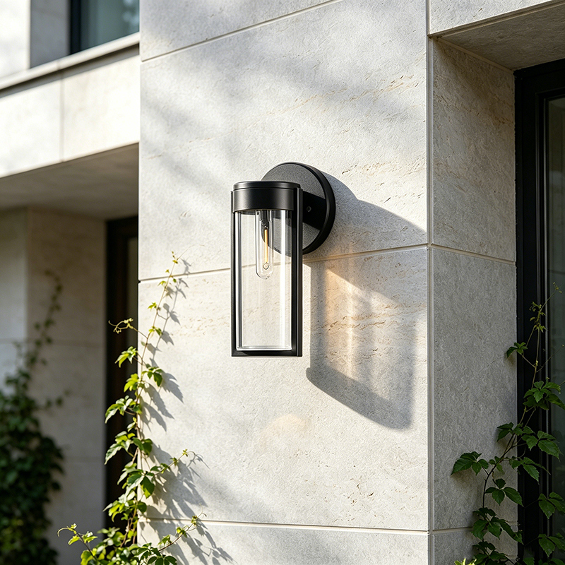Industrial Style Plastic & Glass Rechargeable Outdoor Wall Sconce, LED Bulb Light Fixture