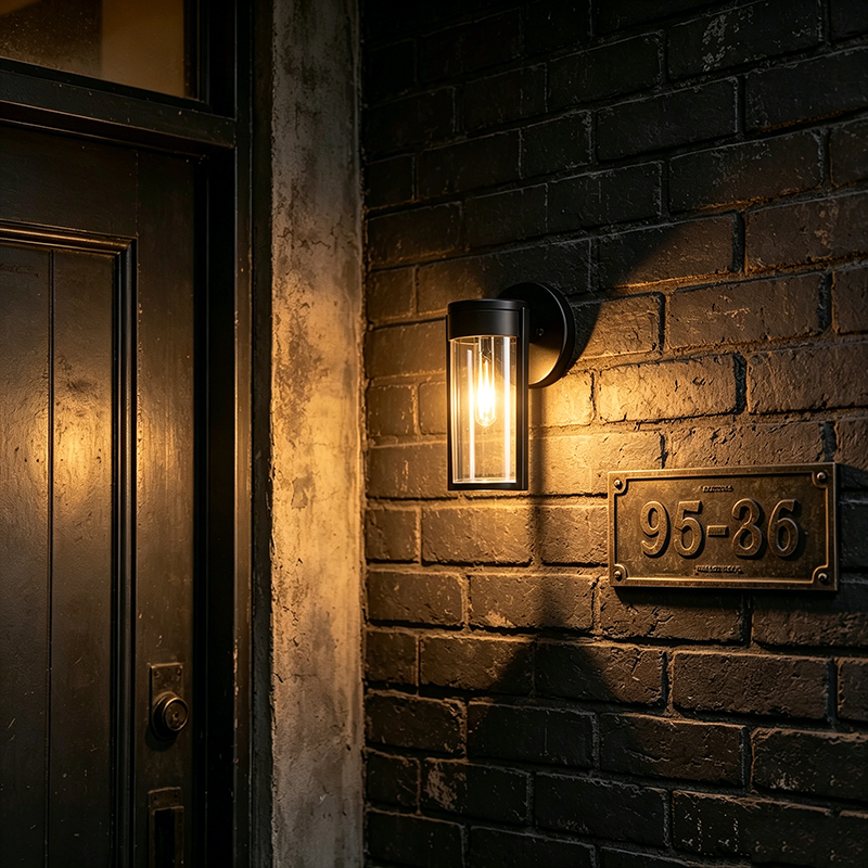 Industrial Style Plastic & Glass Rechargeable Outdoor Wall Sconce, LED Bulb Light Fixture - Image 2