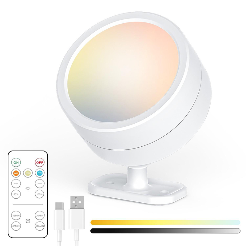 Rotatable Multicolor PC Rechargeable Wall Lamp, Tunable Dimmable LED Sconce