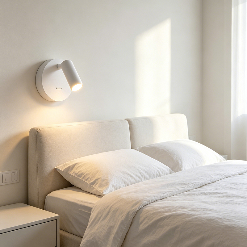 Matte Iron Rechargeable Reading Wall Lamp, Dual-Color LED Sconce