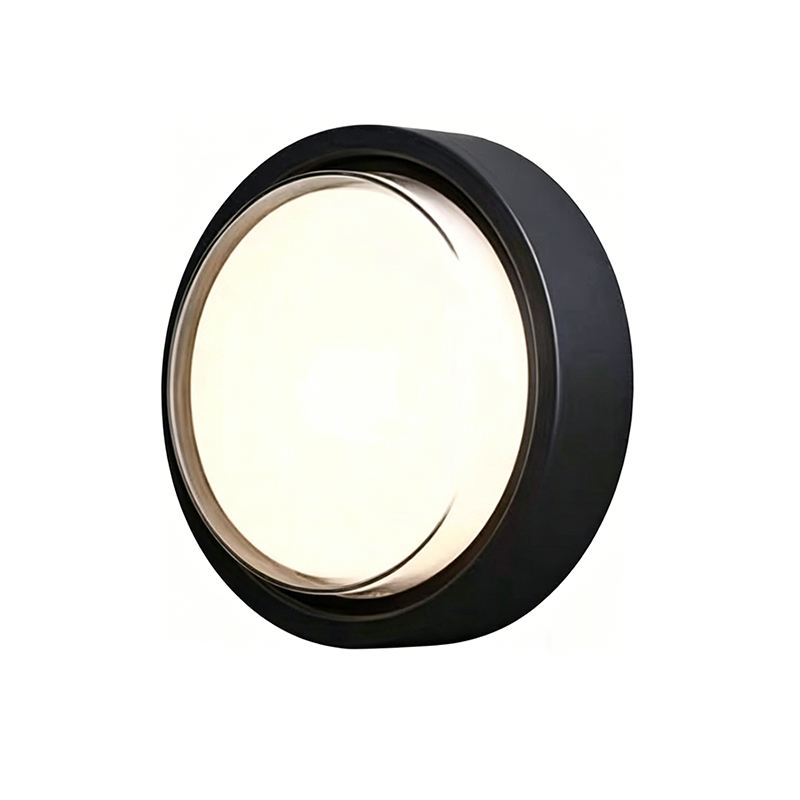 Modern Round Aluminum Outdoor Wall Sconce, LED Light With PC Shade - Image 3
