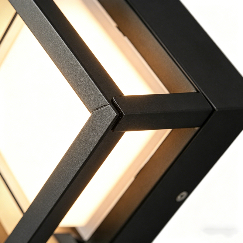 Geometric Diamond Aluminum Outdoor Wall Sconce, 2 Sizes LED Light - Image 2