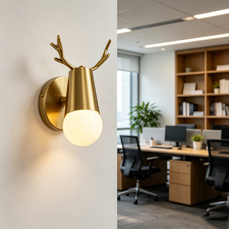 Whimsical Brass Antler-Shaped Wall Light Collection