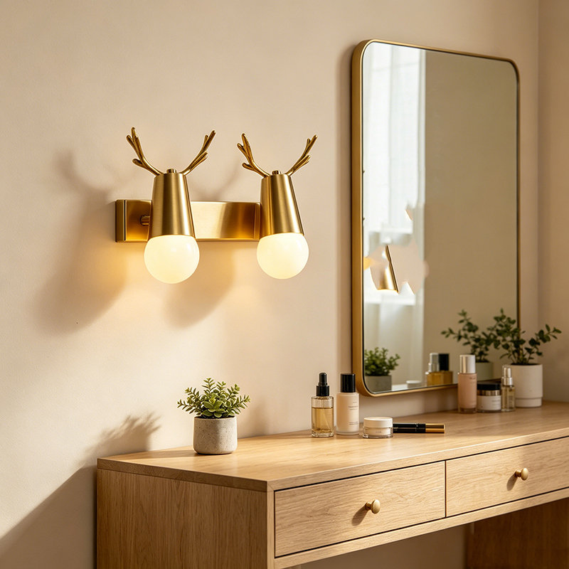Whimsical Brass Antler-Shaped Wall Light Collection - Image 5