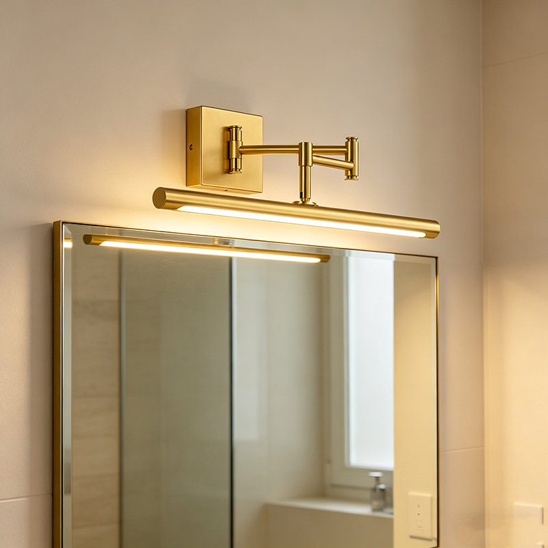 Brass Adjustable LED Picture Light, 3 Sizes Swing Arm Wall Mount Lamp for Artwork Display