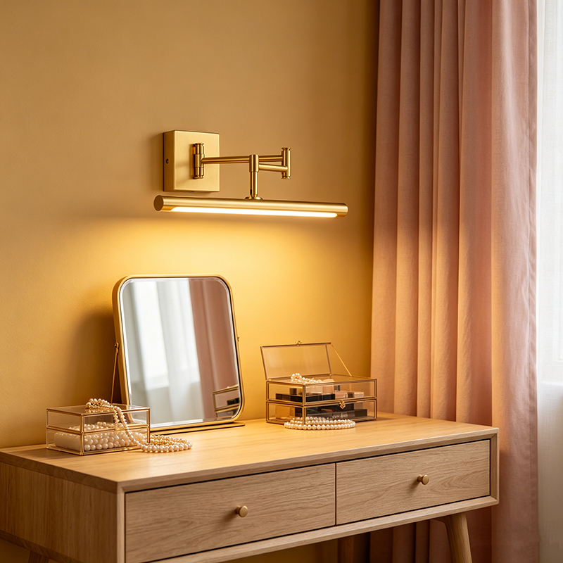 Brass Adjustable LED Picture Light, 3 Sizes Swing Arm Wall Mount Lamp for Artwork Display - Image 2