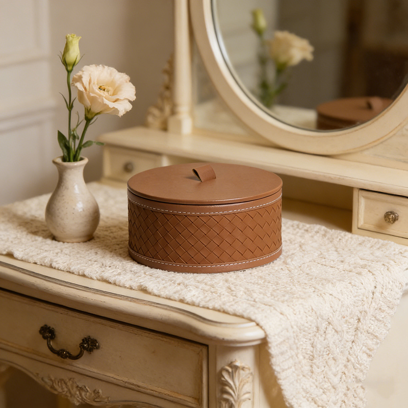 Round & Oval Faux Leather & Mdf Jewelry Box Collection