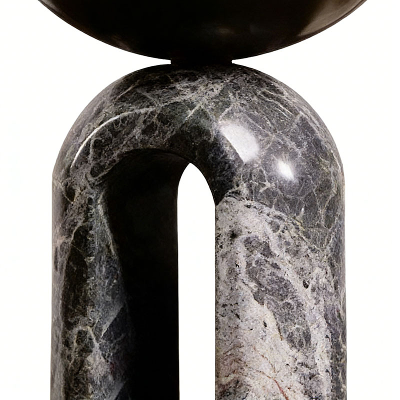 Arch Pedestal Metal & Marble Serving Bowl Set (Two-Size Design) - Image 8