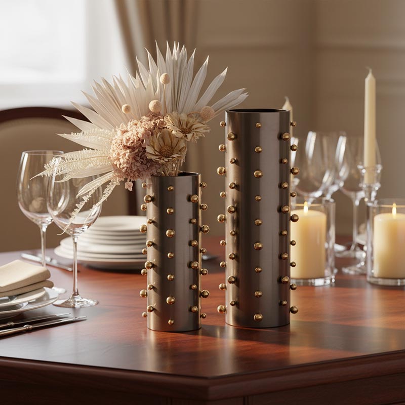 Accented Metal Cylinder Vase - Image 6