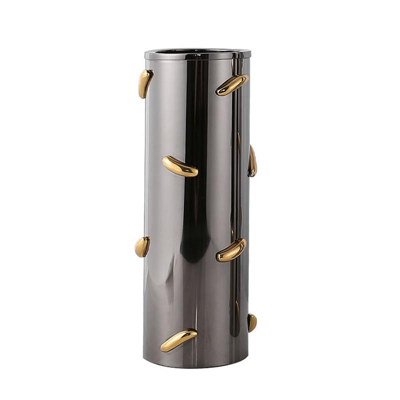 Accented Metal Cylinder Vase - Image 4