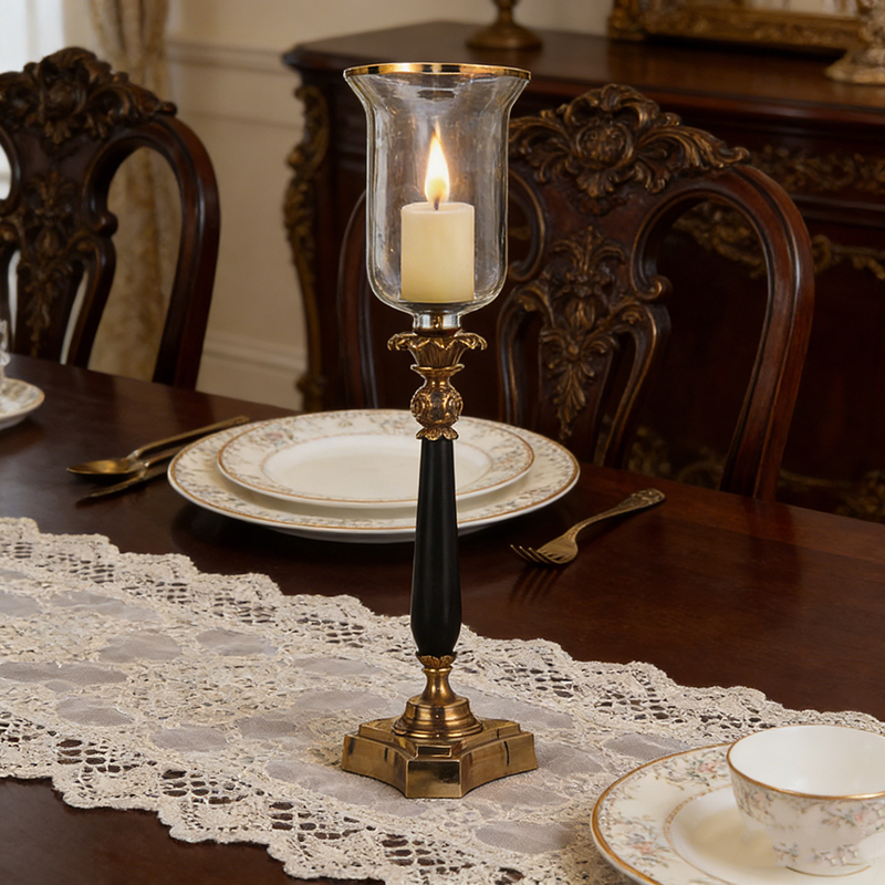 Classic Brass Glass Marble Candle Holder Collection (Four Styles) - Image 7