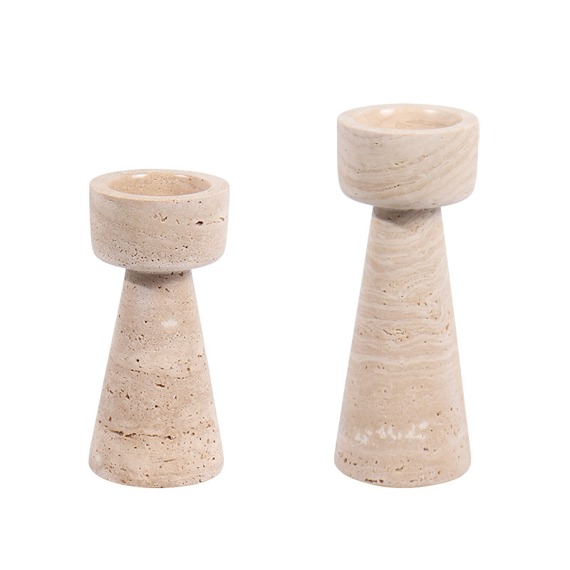 Natural Marble Geometric Candle Holder Set - Image 9