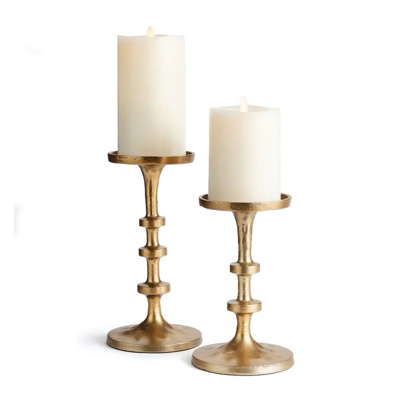 Vintage Zinc Pillar Candle Holders Set (2 Colors Available) - Image 4