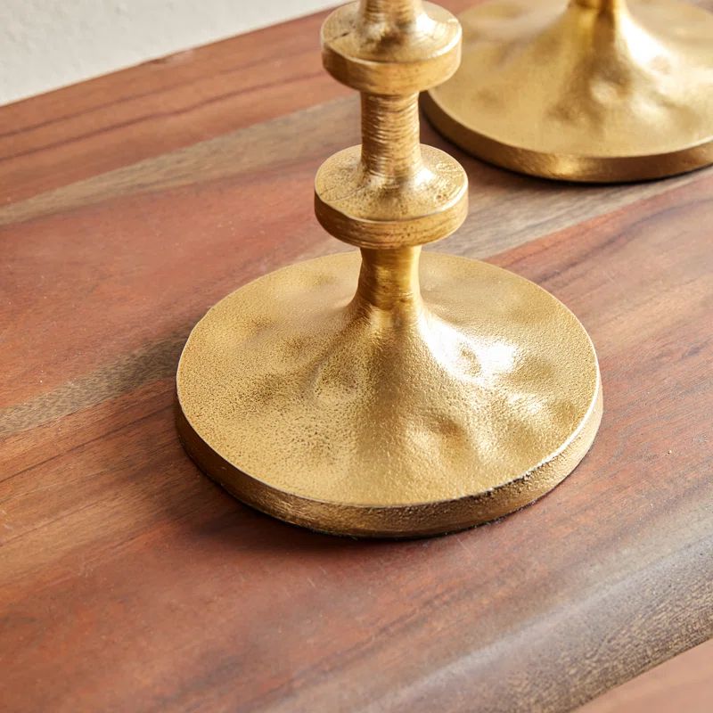 Vintage Zinc Pillar Candle Holders Set (2 Colors Available) - Image 3