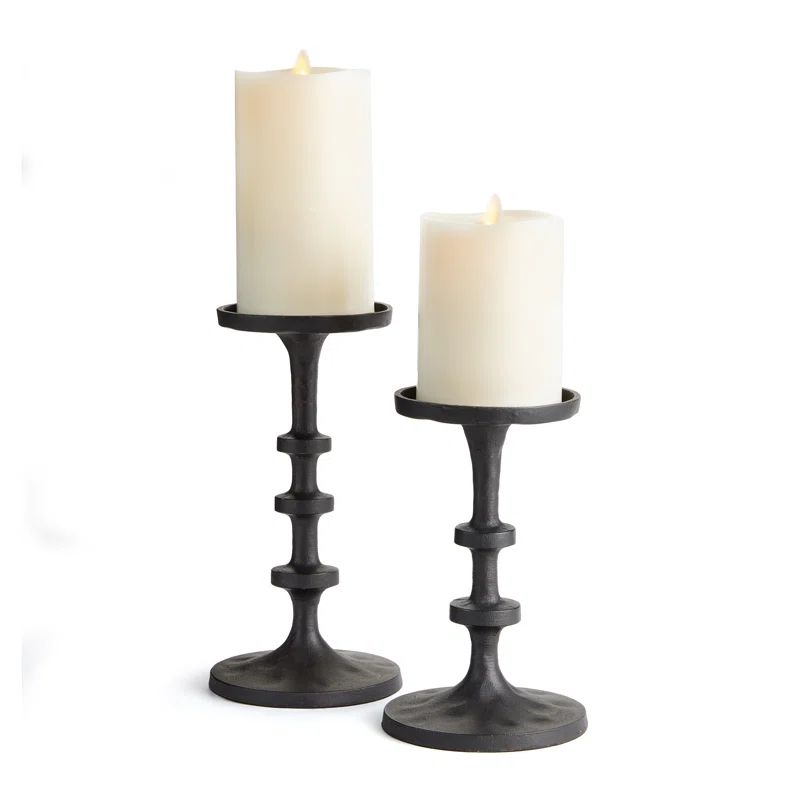 Vintage Zinc Pillar Candle Holders Set (2 Colors Available) - Image 8