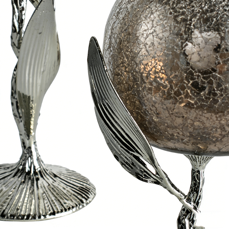 Sleek Zinc Alloy & Clear Glass Candle Holder Set (Two Finishes) - Image 6