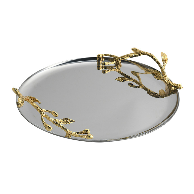 Silver Round Tray Set with Zinc Accents (Two Unique Styles) - Image 6