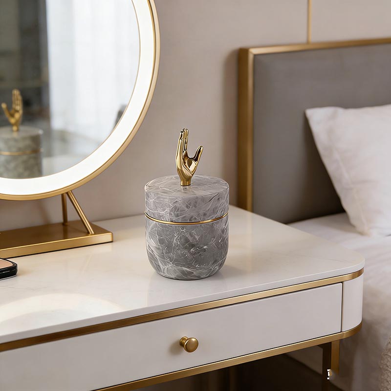 Artistic Brass & Marble Storage Jar Collection (Two Design Sets)