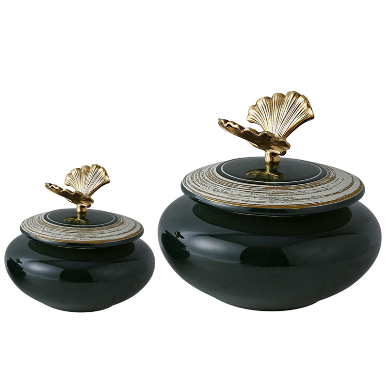 Artistic Brass & Ceramic Storage Jar Collection (Four Sets) - Image 5