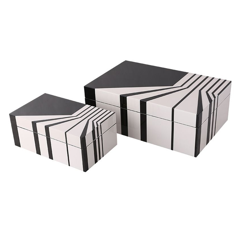 Monochrome Geometric Mdf Jewelry Box Set - Image 6