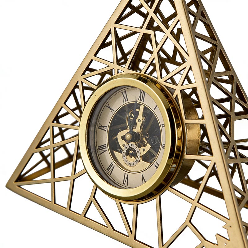 Modern Luxury Iron Art Geometric Desk Clock Set - Image 2