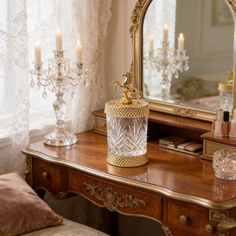 Opulent Glass & Zinc Alloy Storage Jar Collection (Four Novelty Styles) - Image 7