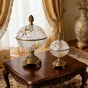 Opulent Glass & Zinc Alloy Storage Jar Collection (Four Novelty Styles)