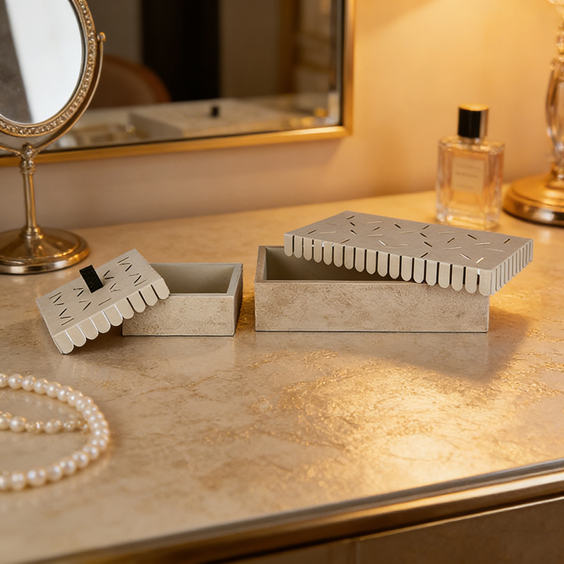 Modern Metal & Mdf Jewelry Box Collection (Two Styles)