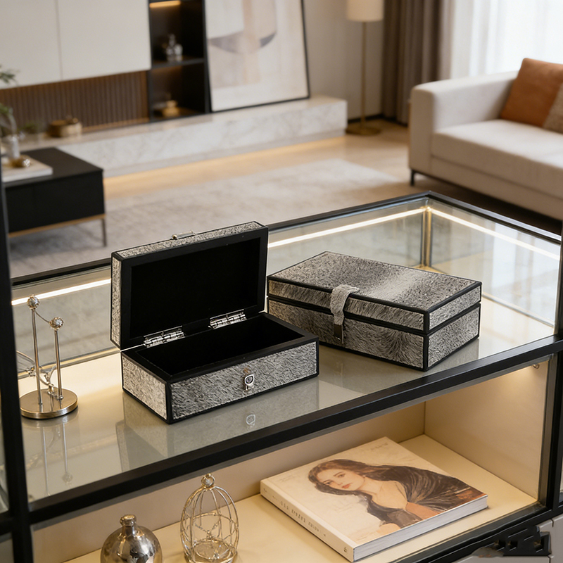 Modern Metal & Mdf Jewelry Box Collection (Two Styles) - Image 4
