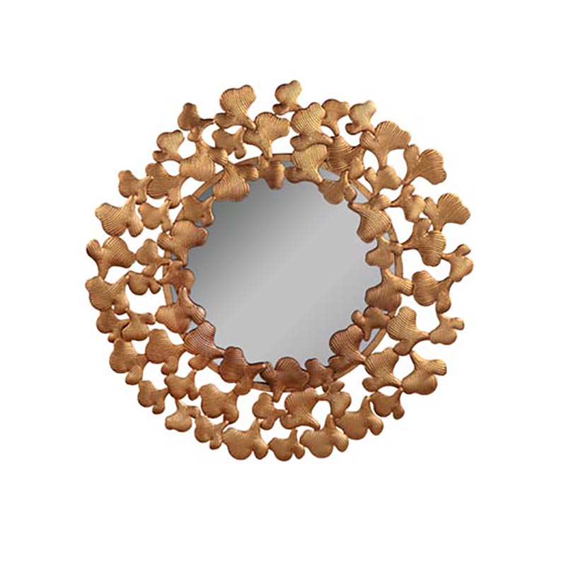 Botanical Leaf Iron Frame Decorative Wall Mirror Collection - Image 3
