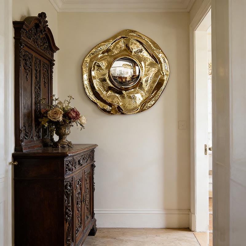 Artistic Brass & Stainless Steel Decorative Wall Mirror Collection - Image 4
