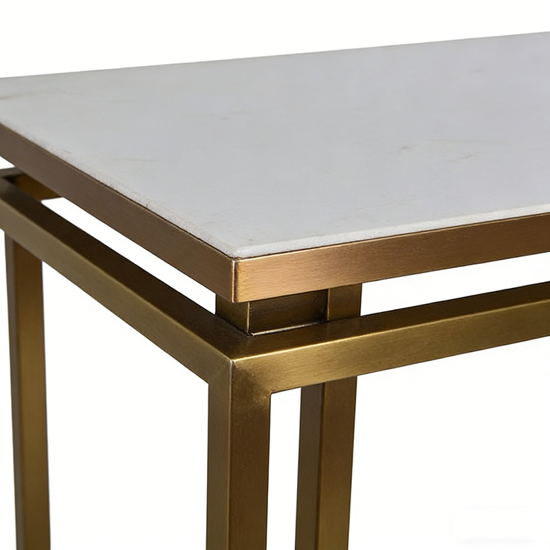 Brass & Marble Console Table Set (Modern Minimalist & Vintage Ornate Styles) - Image 5