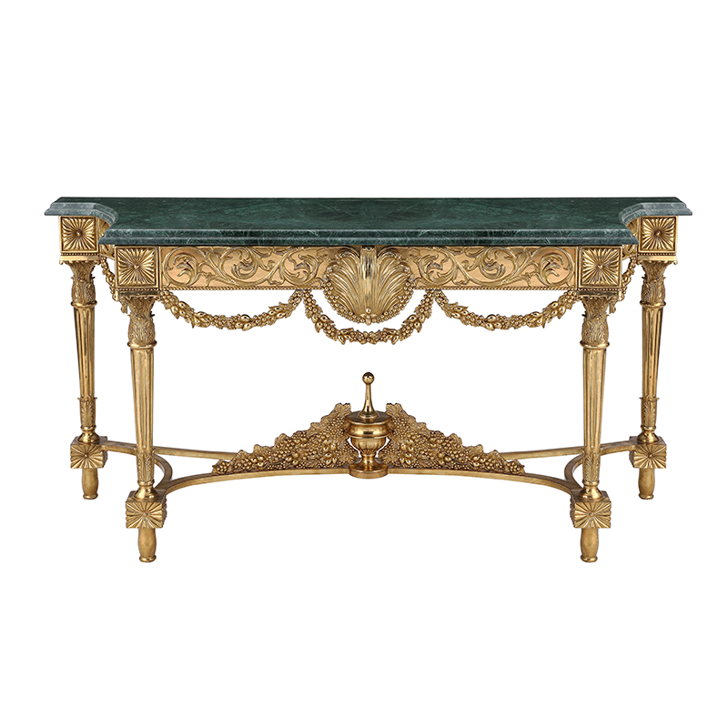 Brass & Marble Console Table Set (Modern Minimalist & Vintage Ornate Styles) - Image 9