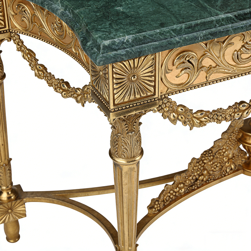 Brass & Marble Console Table Set (Modern Minimalist & Vintage Ornate Styles) - Image 8