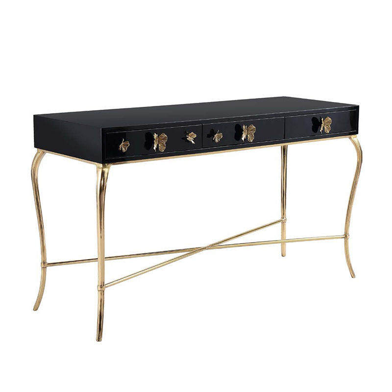 Brass & MDF Console Table Set (Nature-Inspired & Art Deco Styles) - Image 6